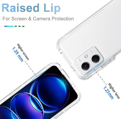 Miniatura 2 de Funda para Redmi Note 12 5G, Poco X5 5G 22111317PG con protector de pantalla de vidrio templado, protección de cuerpo completo transparente 360 duro