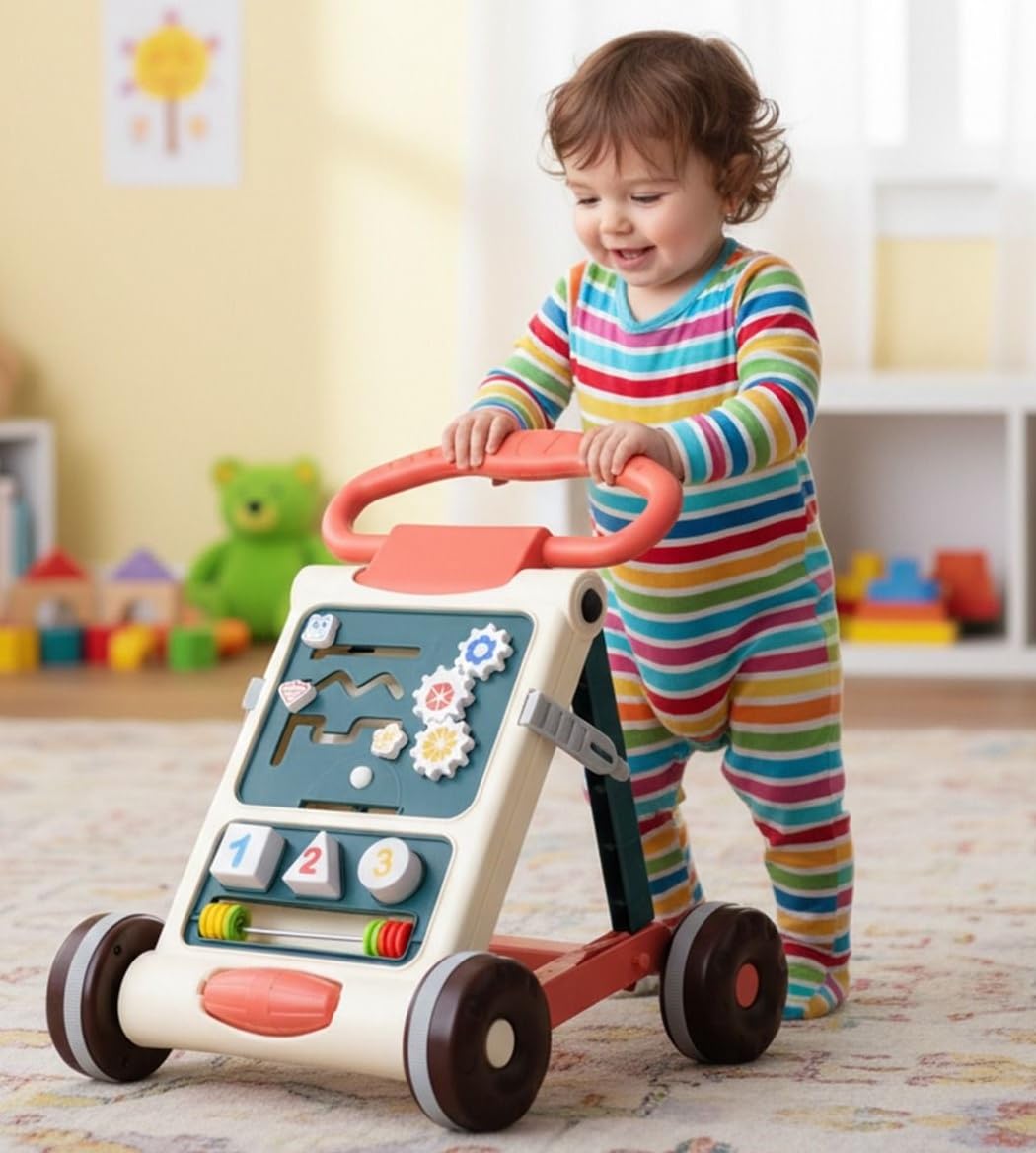 Goyal's Baby Activity Walker - Toddler Learning Toys Push Walker for 6 Months -15 Months (Ivory-White)