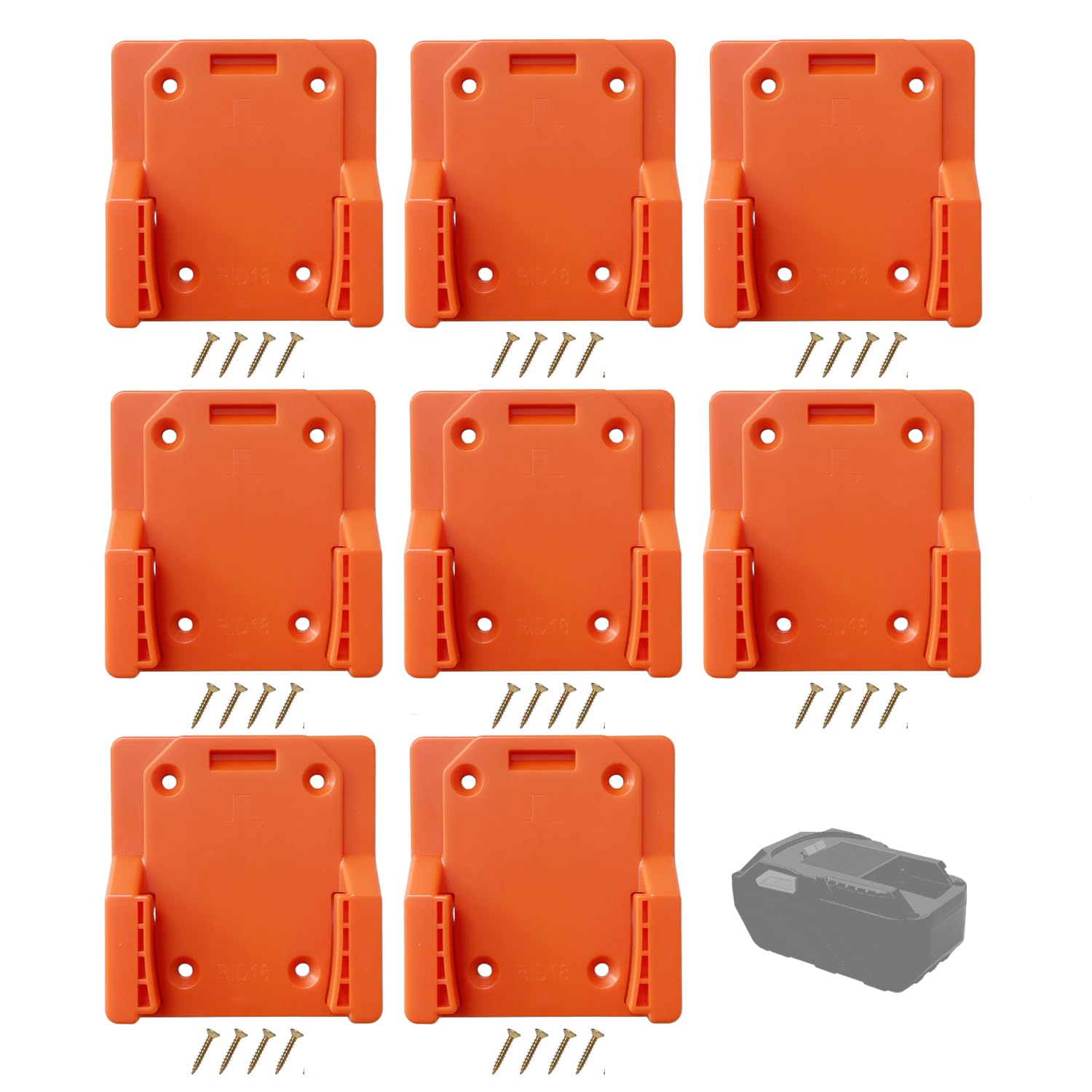 Support de batterie Ridgid 18V support mural L1815R B1820R B1830R AC840084 lot de 8