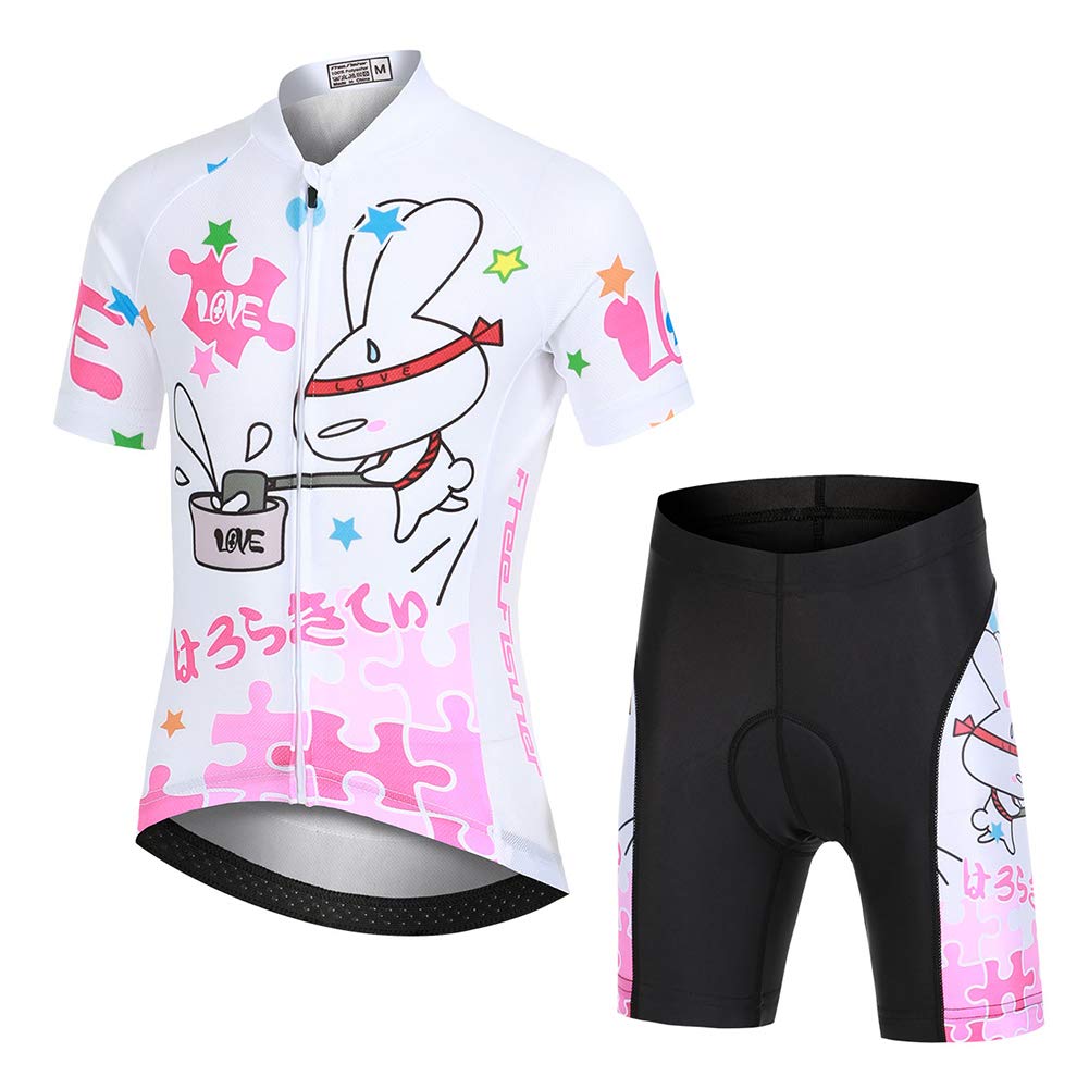 Completo Da Ciclismo Bambini Unisex - Maglia Manica Corta + Pantaloncini Imbottiti - Tessuto Traspirante UV 50+ - Foto 12