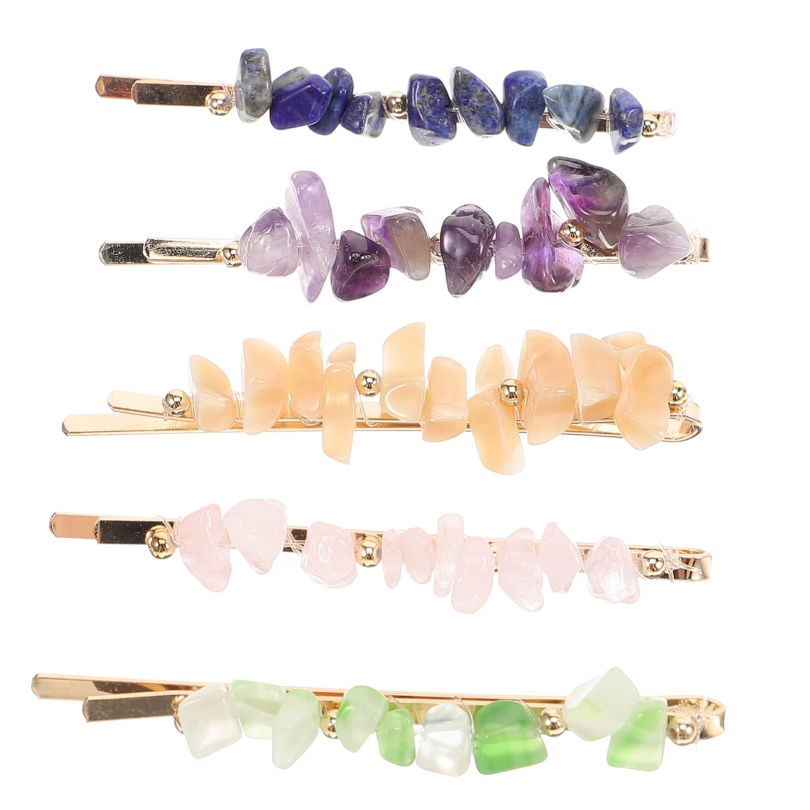 Housoutil 25 Piezas abrazadera de piedra natural pasadores de pelo horquilla de cristal decoración pinza de pelo flequillo pasador de piedras de cristal pinza de pelo de las mujeres Diamante