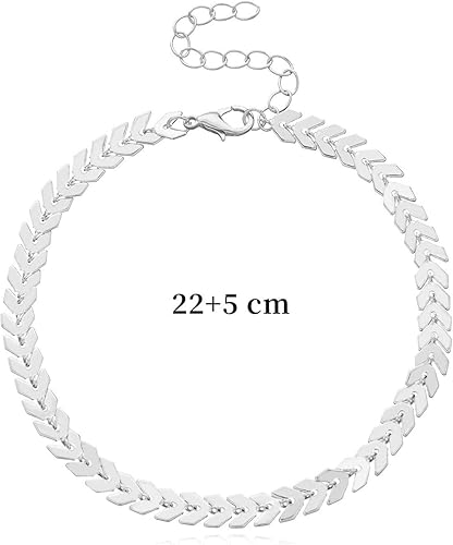 Miniatura 4 de Bonlting Pulsera de tobillo de plata de ley para mujer cadena de joyería de pie