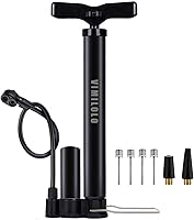 VIMILOLO Bike Floor Pump with Gauge - 160 PSI Portable Inflator for Presta & Schrader Valves, Bikes, Balls & More
