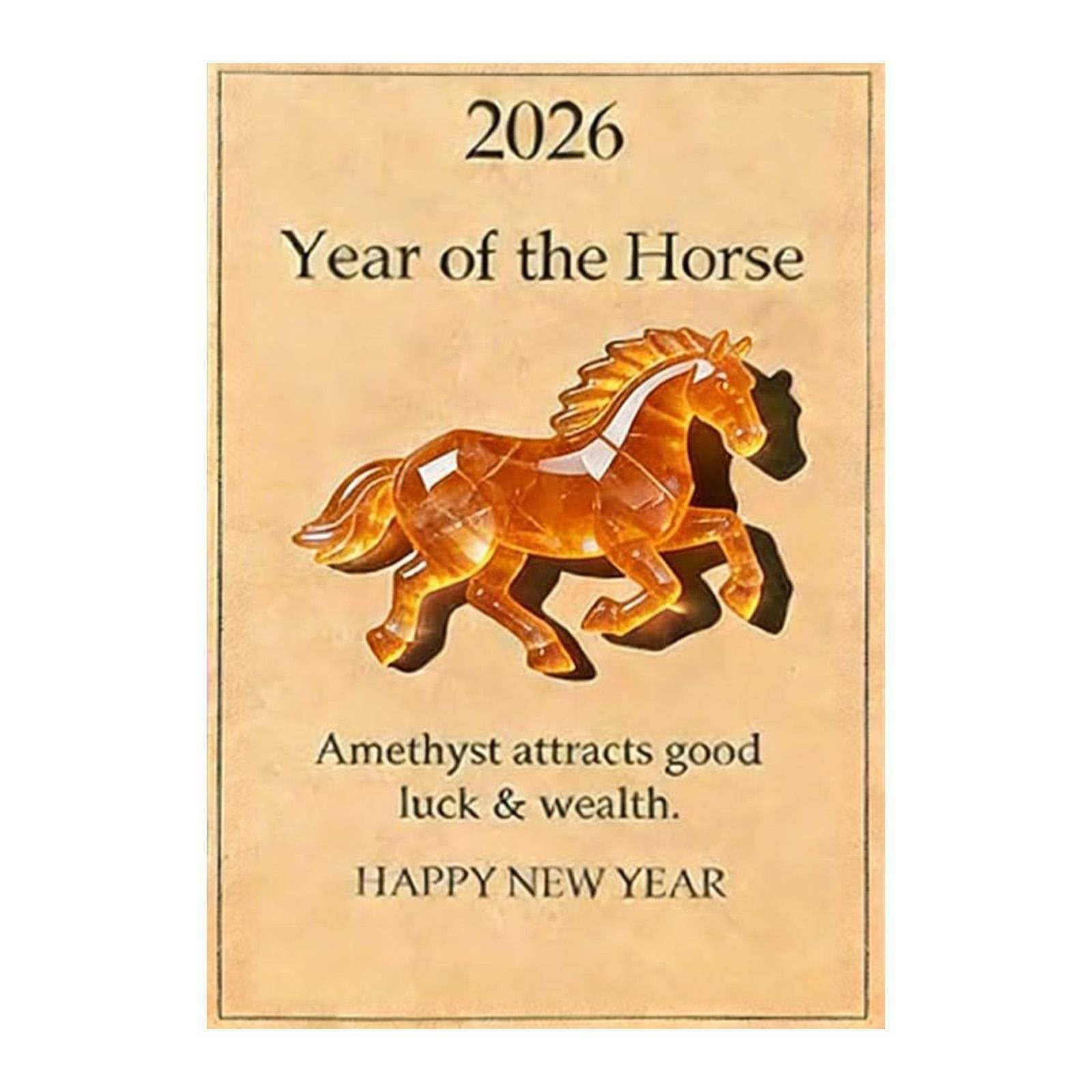 Snorvixre 2D Acrylic Luckily Horse Figurine Gifts with Card Heartwarming Present for Family Meaningful Present Occasion Daily Inspiration