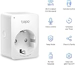 TP-Link TAPO P100 – Wi-Fi Mini Smart Plug, Ideal for Scheduling Linking/Unlinking and Economizing Energy, Compatible with Alexa and Google Home, cor Branca