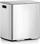 mVm 3 in 1 Kitchen Garbage Can with Soft Close Lid, 60 L Heavy Duty 3 Compartment Recycling Bin, Anti Fingerprint Ideal for Wet Dry Waste Sorting (Gray)