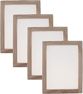 LIXINDEE 4 Pack Paper Making Mould and Deckle Wooden Papermaking Frame for DIY Paper Craft Tool Dried Flower Handcraft (19...