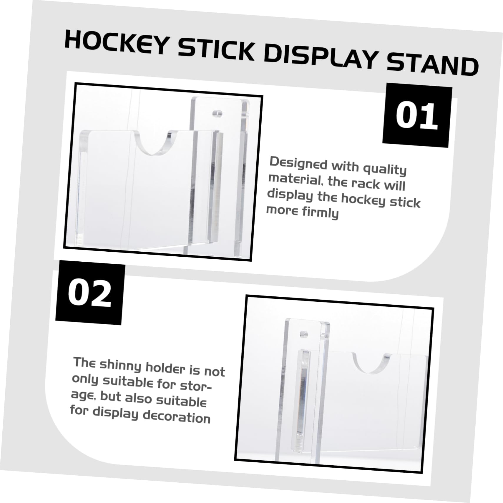 BCOATH Ice Hockey Stick Organizer Brackets Wall-mounted Hockey Stick Display Holder Hockey Hanger Sports Gear Rack