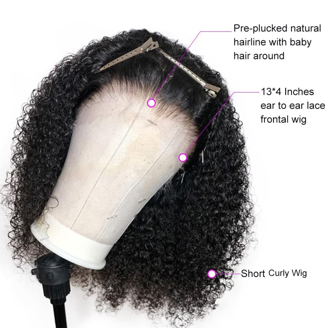 Amazon.com : PRIMELACE Kinky Curly Lace Front Wig Human Hair  display picture 1