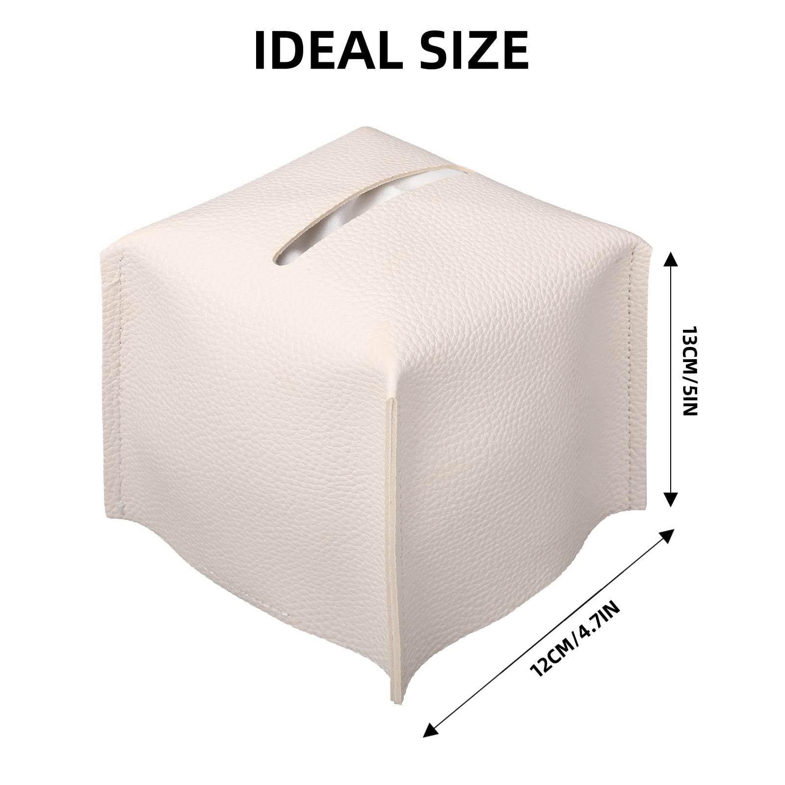 PU-Leder Taschentuchbox-Halter Weiß – Quadratisch, 23x12x12 Cm, Für Zuhause & Büro