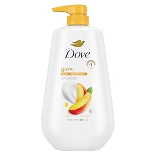 Dove Body Wash with Pump Glow Mango & Almond Butter For 24hr Lotion-Soft Skin Moisturizing Skin Cleanser with No Sulfates No Parabens 30.6 oz