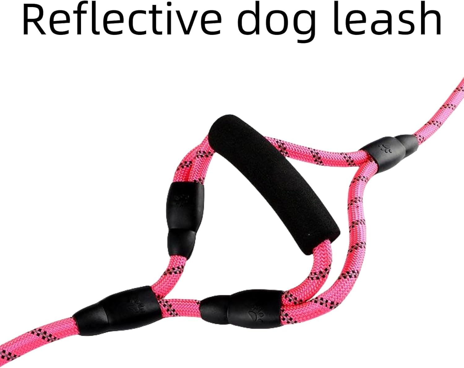 Collar y Correa tácticos for Perros, Ajustable, de Nailon Suave, for Perros medianos y Grandes, con asa Reflectante de 1,5 m. ，Collar de Perro(Pink Set,L)