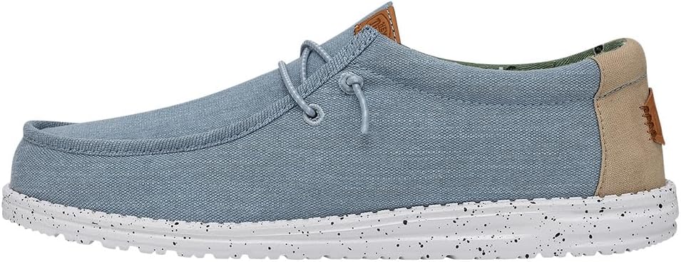 HEYDUDE Men's Wally Washed Canvas, Men’s Shoes, Slip-on Loafers, Comfortable & Light-Weight