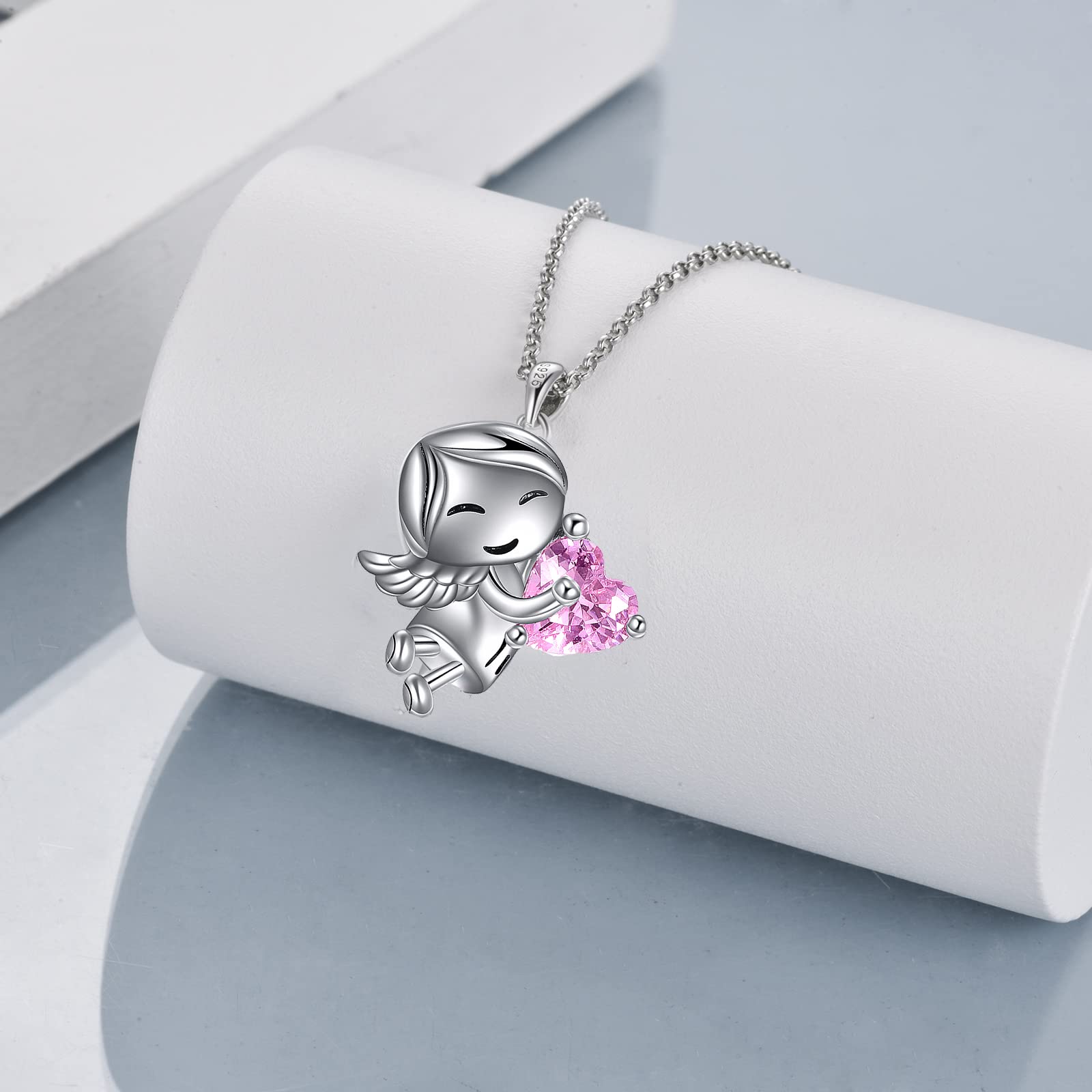 VONALA Faultier Hochlandkuh Axolotl Engel Mädchen Kette, 925 Sterling Silber Anhänger Halskette Schmuck Geburtstag Geschenk für Tochter