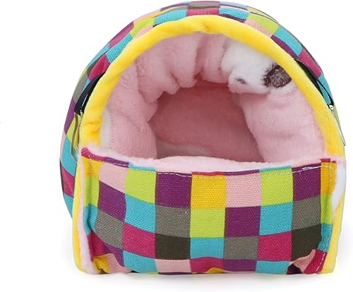 Miniatura 5 de Wontee Hamster Bed Hideout Sugar Glider Hamaca para animales pequeños, casa de cama cálida para hámsters, erizos, planeadores de azúcar, jerbos