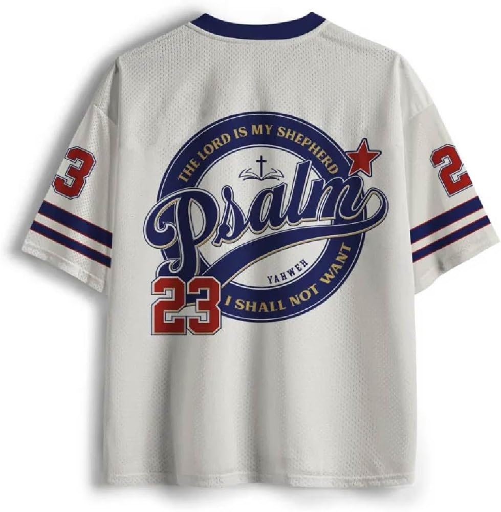 Graphic Tees Summer Novelty Women Men Oversized Psalm Christian Jersey - Image 4
