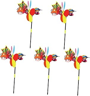 5pcs Three-Dimensional Cartoon Windmill Outside Toys Playset Flower Toys Cartoon Wind Spinners Outdoor Wind Spinners Pinwheel Windmill Pinwheels Party Windmill Self Made
