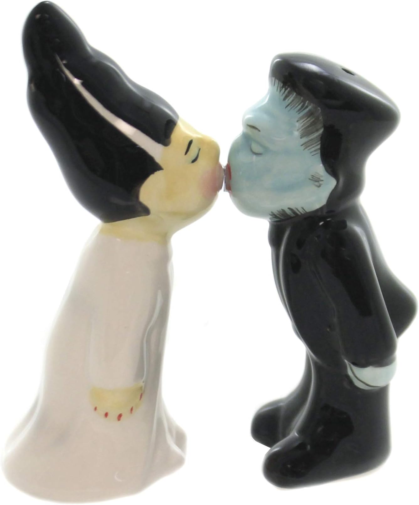 Zombies Monster and Bride Magnetic Ceramic Halloween Salt and Pepper Shakers