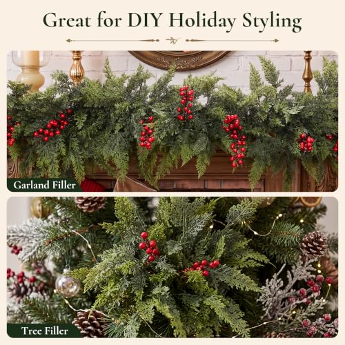 12 Artificial Christmas Cedar Stems DROPS TO (12 PC ONLY) - image 3