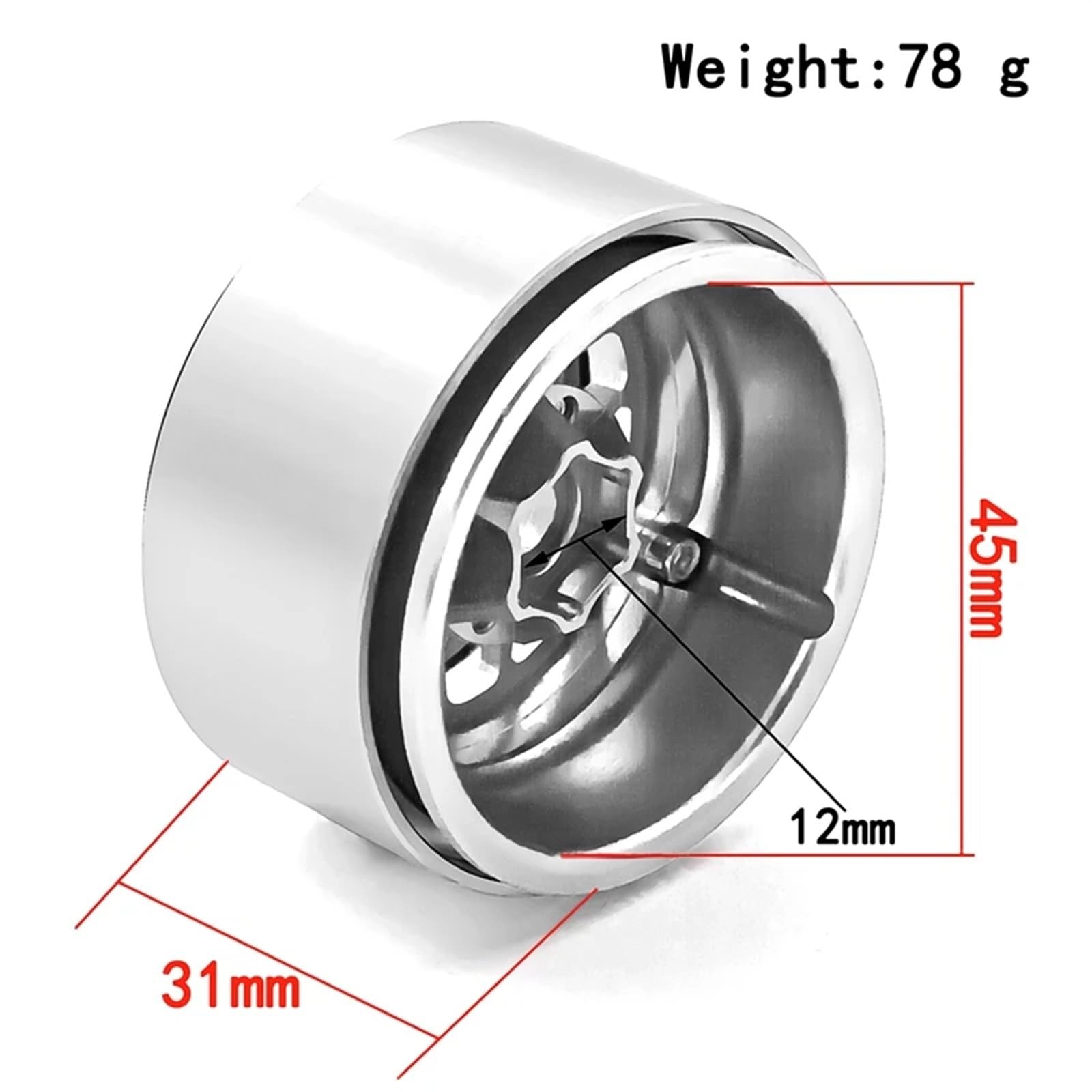 RC Pneus Jante Compatible avec TRX4 pour Axial SCX10 90046 SCX10 AXI03007 AXI03003, 4 Pièces en Alliage D'aluminium 1.9 Pouces, Jante De Moyeu De Roue À Billes 1/10 RC Chenille