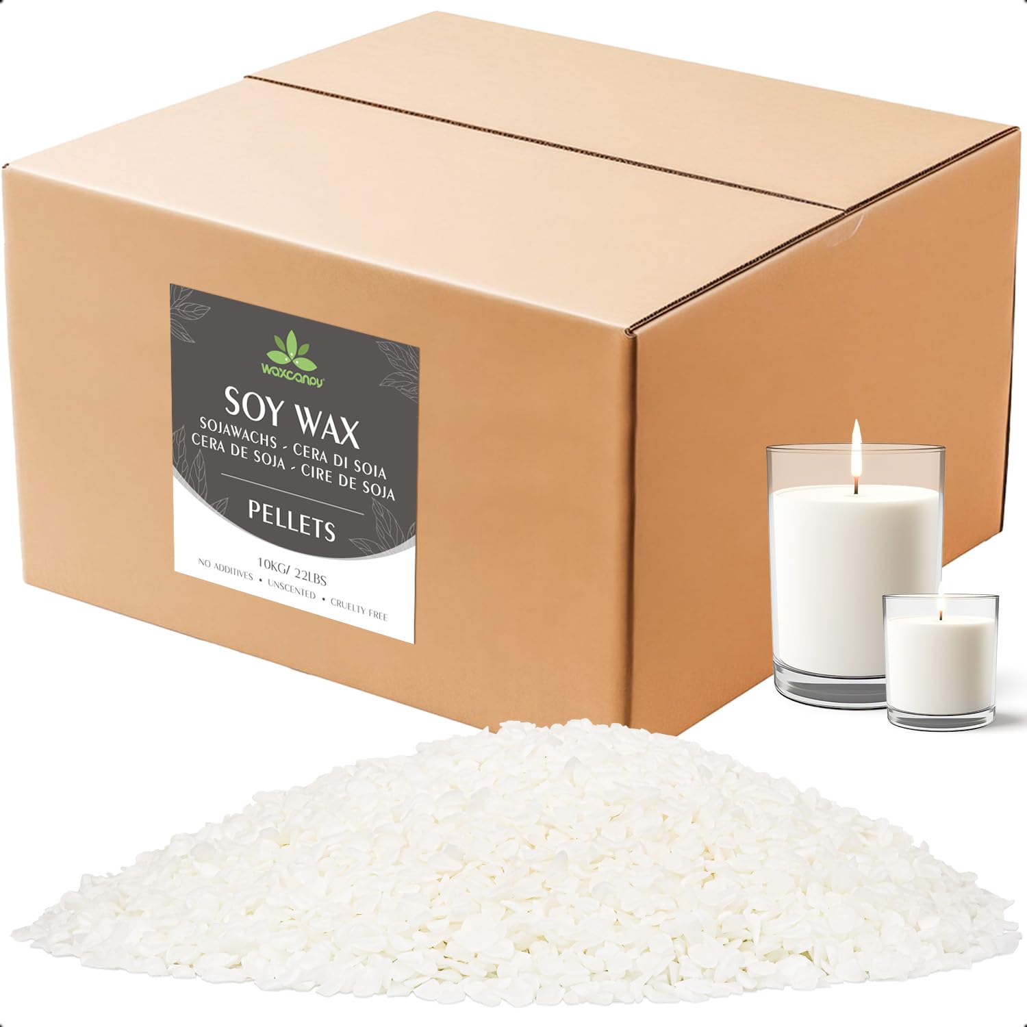 Sojawachs für Kerzen, Premium Kerzenwachs 5kg von Waxcanpy,kerzenwachs zum gießen, 100% Natürliches Öko Sojawachs für Kerzen