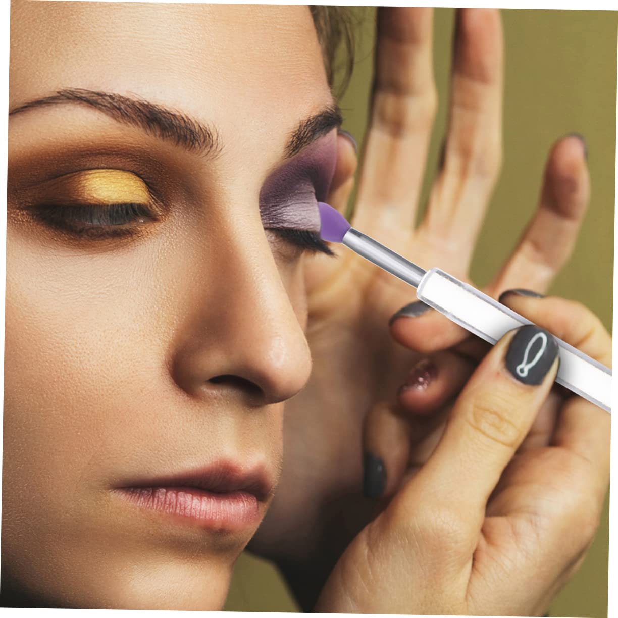 FOMIYES 6pcs Silicone Lip Mask Brush Kit Includes Lipstick Lip Gloss Eyeshadow Applicators Compact Travel-friendly