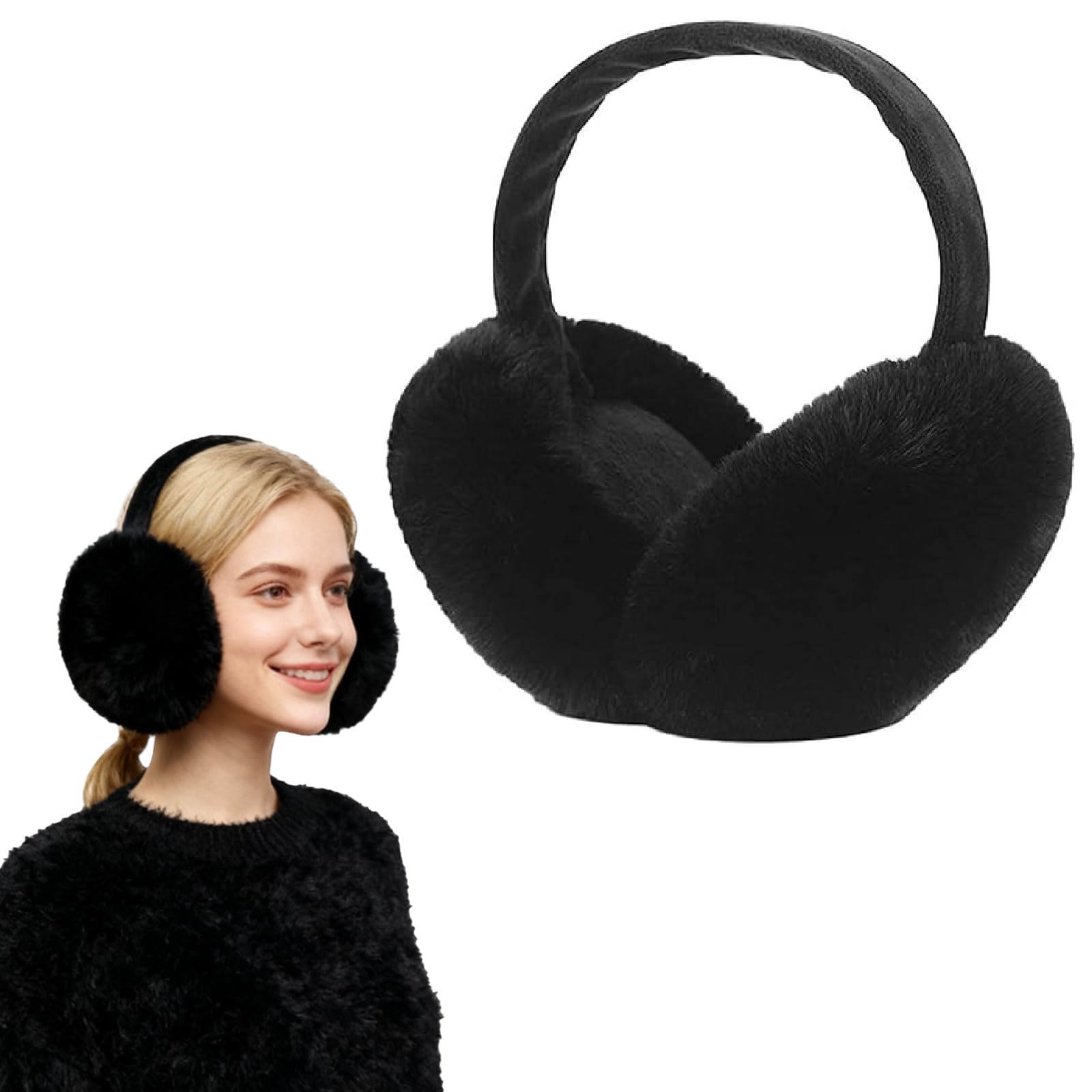 SEDEX Ear Muffs Women Girls Skiing Accessories Fluffy Foldable Adults Earmuffs Thermal Ear Warmer Protection from Wind Ladies Gift for Winter