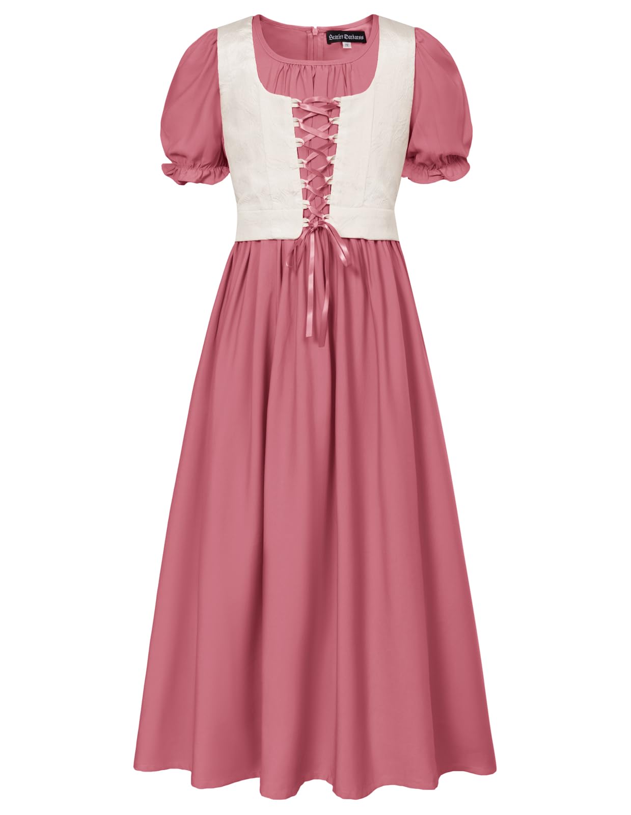 Scarlet Darkness Girl Renaissance Dress Short Puff Sleeve Long Dresses Flower Girl Dress Size 7-14