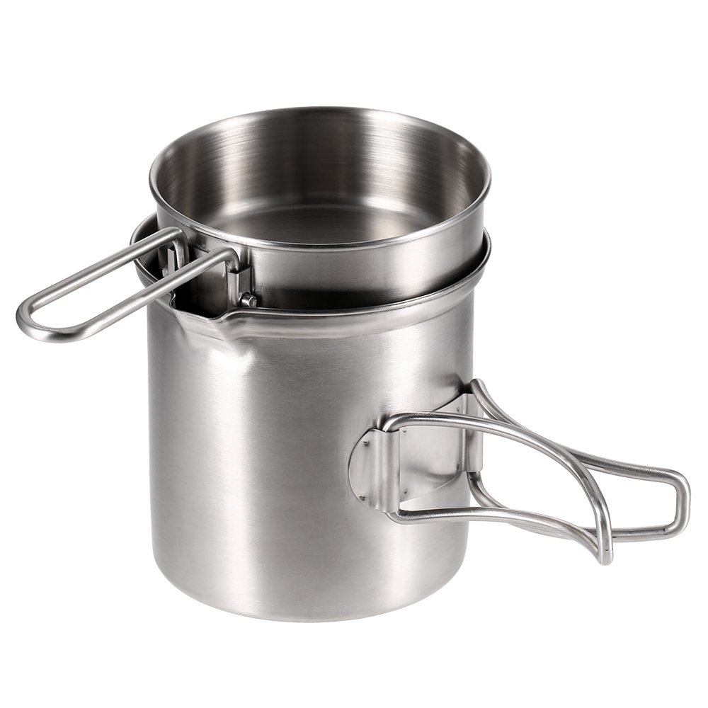 Hanzete Réchaud de camping portable Combo réchaud à bois et casserole de cuisson pour plein air randonnée randonnée randonnée
