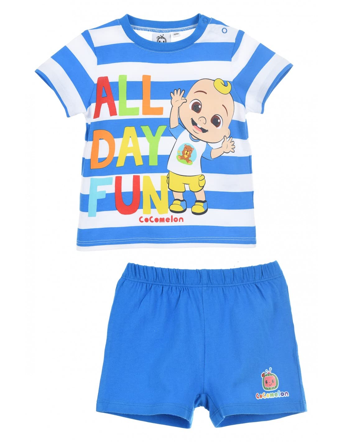 Cocomelon Pyjama für Baby Junge, T-Shirt und Shorts-Set, 2-Teilig, für Jungen, Weiche Baumwolle, Größen 1 bis 4 Jahre