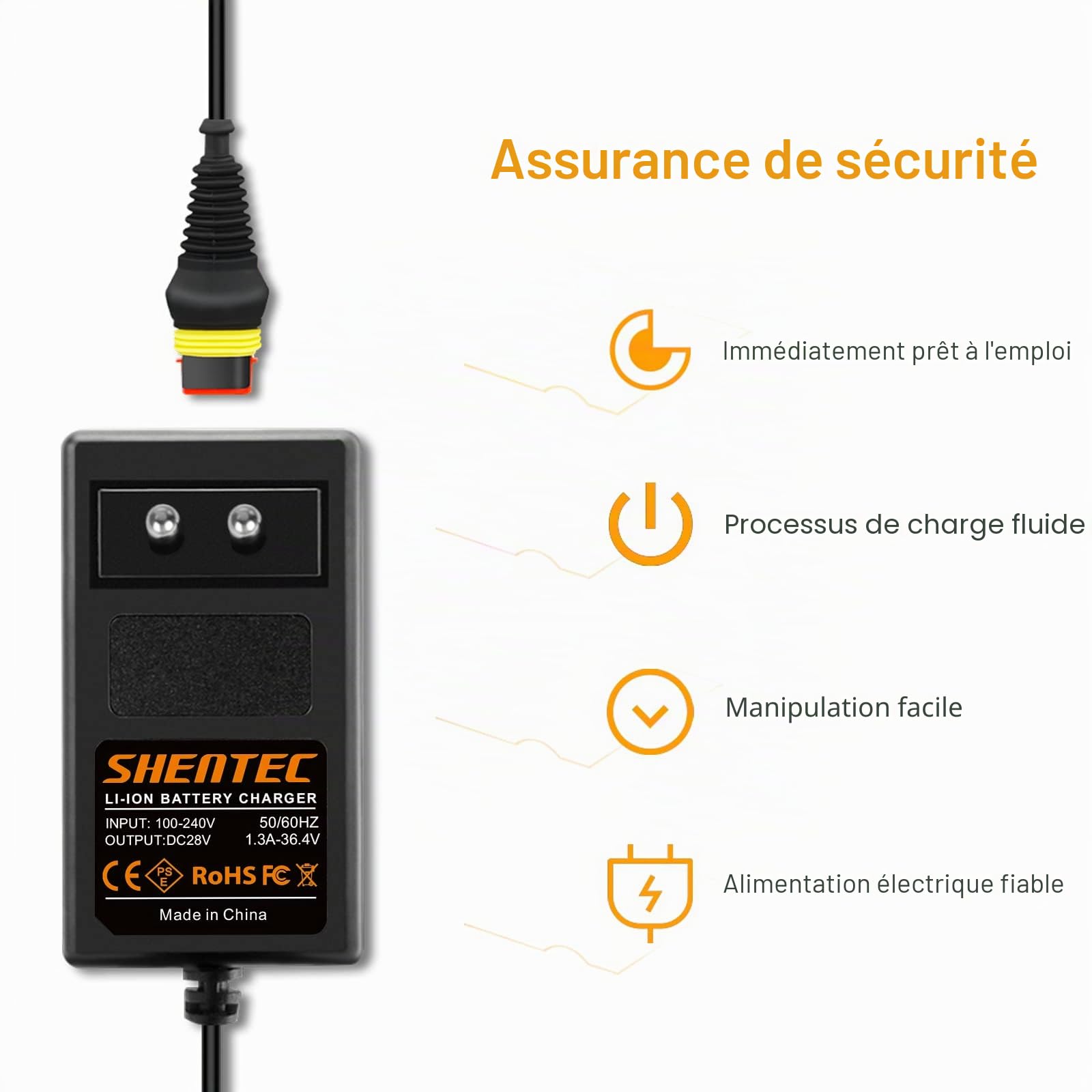 Shentec Chargeur de Batterie 28 V Compatible avec Husqvarna Automower 105, 310, 315, 315X, 305, 310 Mark II, 315 Mark II, Tondeuse Robot