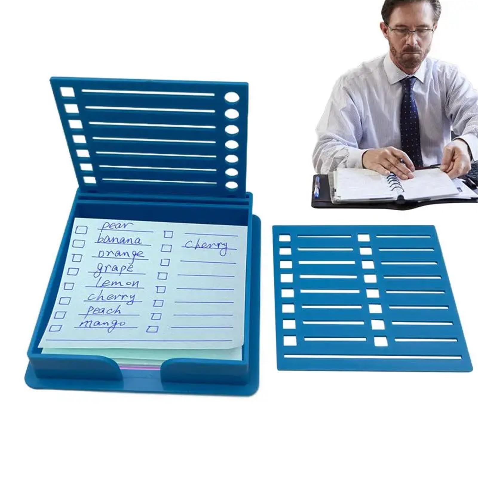 Organiseur de bureau pour notes adhésives 5 ensembles de supports de notes adhésives avec modèles pour l'organisation du bureau pour économiser de l'espace (noir)
