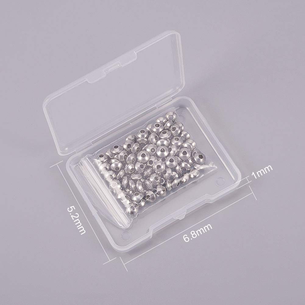 UNICRAFTALE 100pz 5.5mm Perline Distanziatore Bicono Dorato Perline Allentate In Acciaio Inossidabile Rondelle Perline Distanziatore Piccolo Foro Perline A Superficie Liscia Alla Ricerca di Gioielli