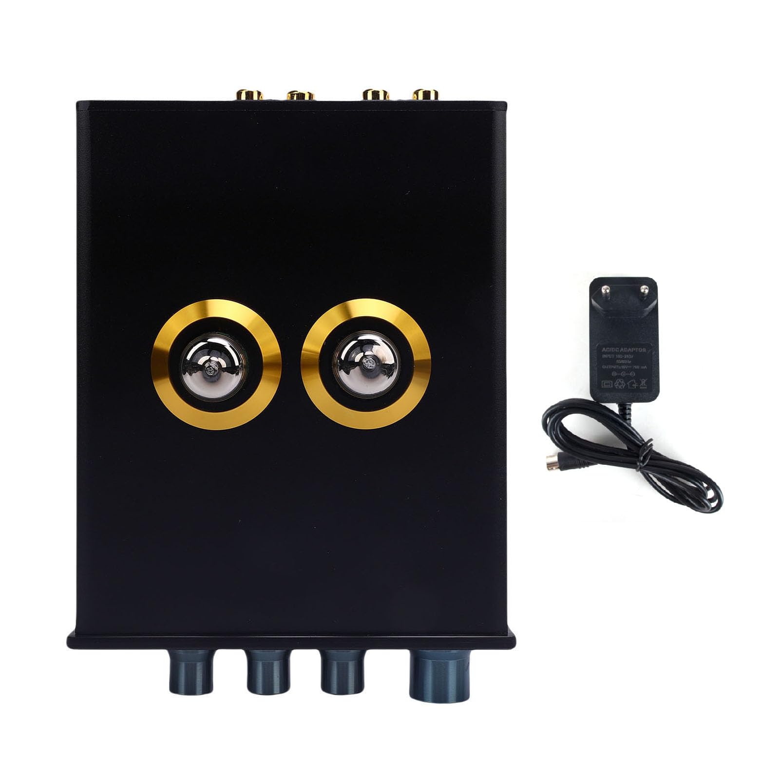 Preamplificatore HiFi a Valvole, Preamplificatore Stereo di qualità Audiofila con Regolazione dei Bassi e degli Acuti per Sistemi Audio (Plug 'UE 100-240V)