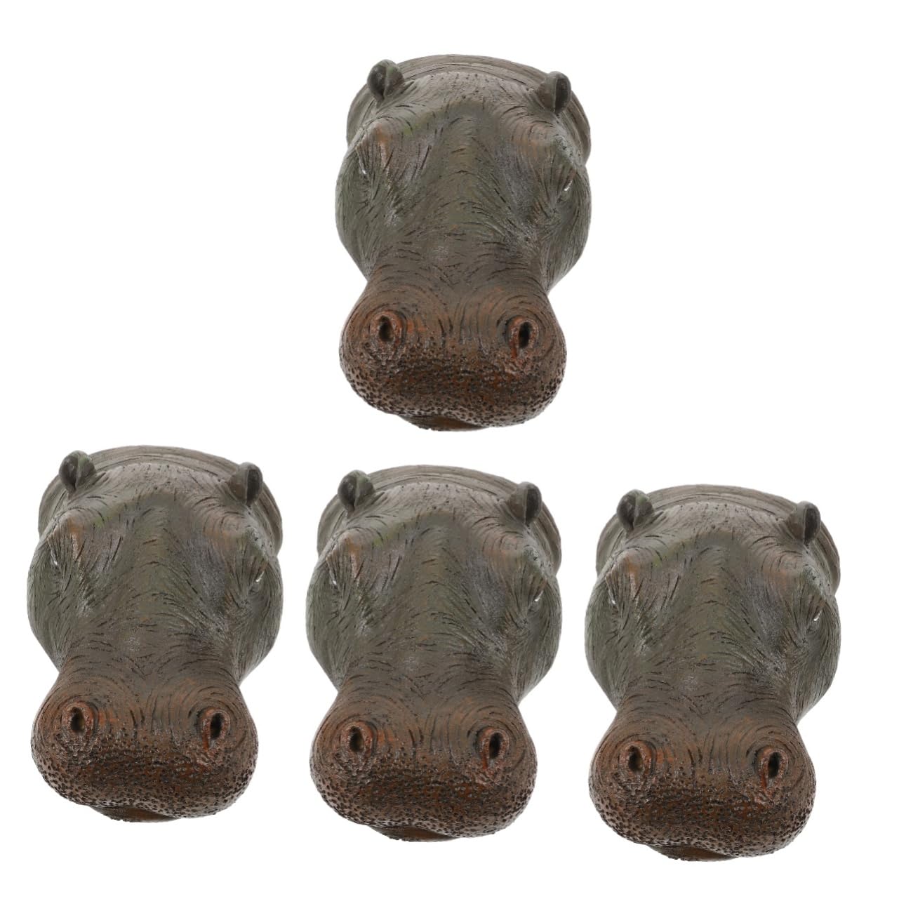 MAGICLULU 4 Stück Nilpferd-Statue Teich Meerestiere Gefälschter Fisch Tank Aquarium Solarbetriebener Wasserbrunnen Schwebend Fischglas Schwimmende Pflanze Schwimmt Black Kunstharz