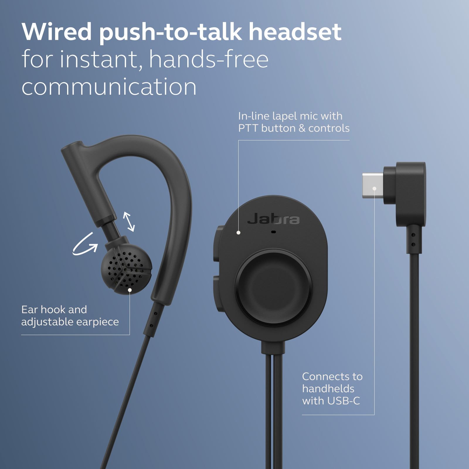Amazon.com: Jabra Perform 10 Wired PTT Earpiece with in-Line Clip
