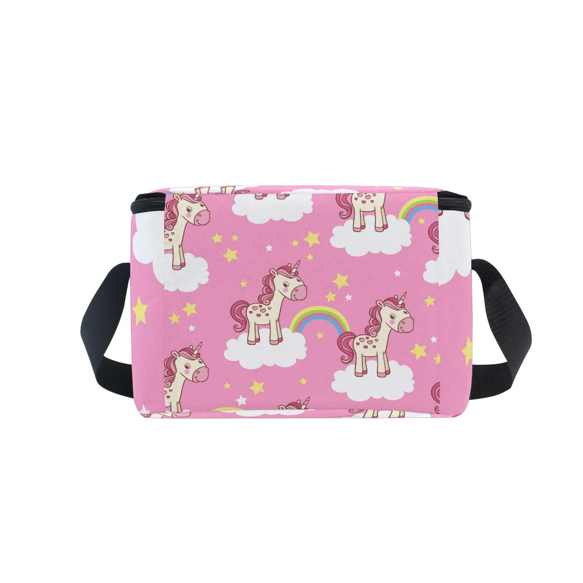 Unicorno Borsa Termica Porta Pranzo Frigo per Ufficio, Piccola per Uomini Donne Bambini Scuola Picnic (Rosa