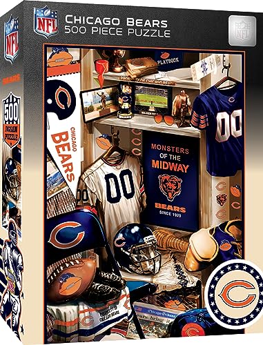 MasterPieces Game Day 500 Piece Jigsaw Puzzle for Adults - NFL Chicago Bears Locker Room - 15"x21"