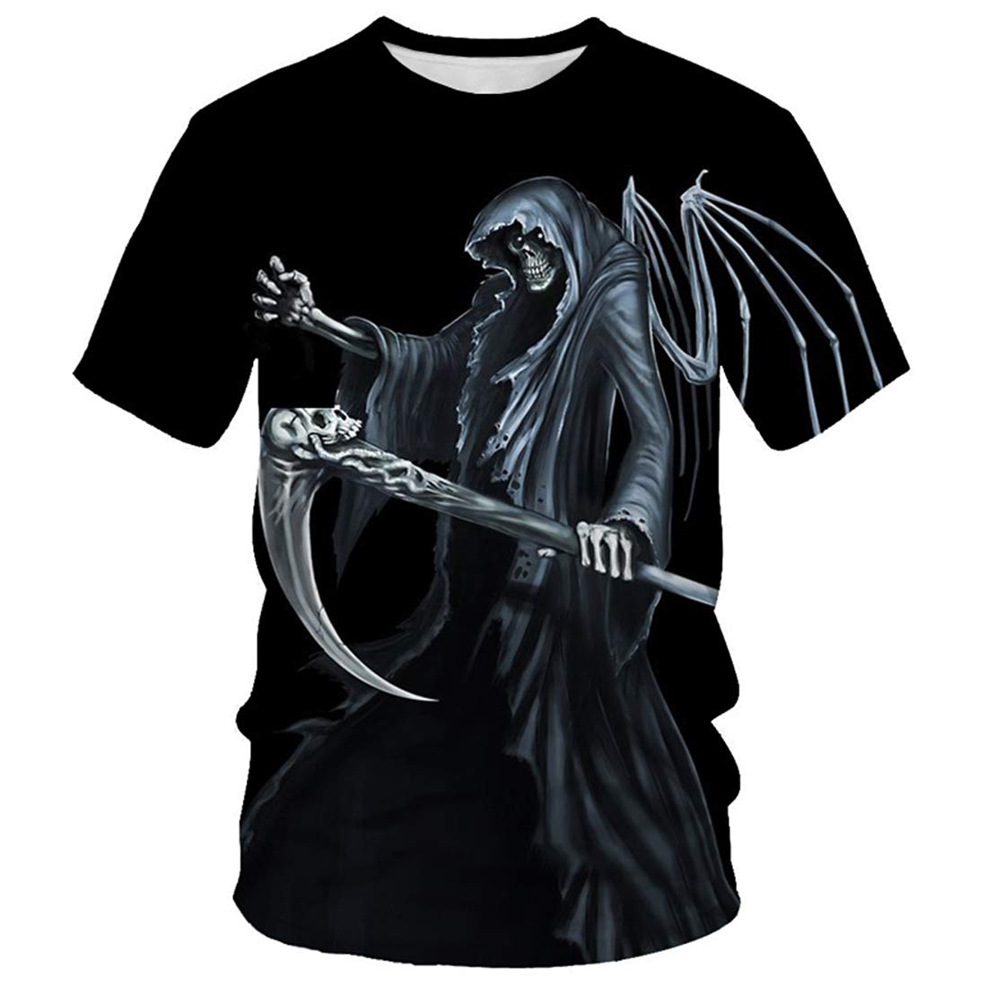 Benksrt 3D Graphic Skull T-Shirts for Men Funny Printed Short Sleeve Tee Shirts