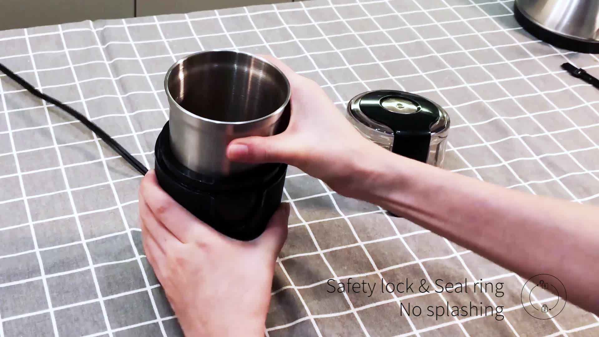 SHARDOR Kaffeemühle Elektrisch Gewürzmühle mit 2 * 80g Abnehmbare Edelstahlbehälter für Kaffeebohnen Nüsse Gewürze… – Bild 8