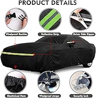 Vista 3 de Funda impermeable para automóvil compatible con BMW Serie 8 Coupe 2019-2025, protector de automóvil de ajuste personalizado 210T con tiras