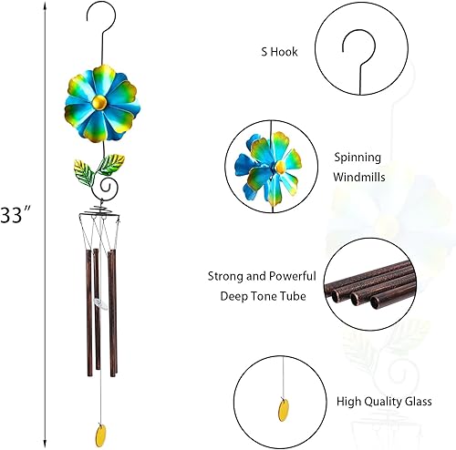 Miniatura 4 de Taman Campanillas de viento para exteriores  Molinillo de viento decorativo conmemorativo conmemorativo para madre, regalo para el hogar, al aire