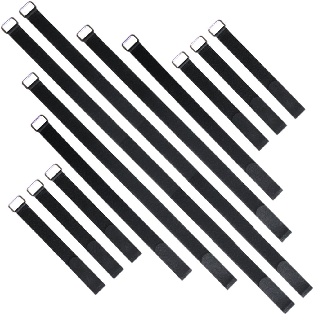 VIGAER Cable Straps 12 pcs (12" 18" 24" 36") and Reusable Fastening Nylon Cinch Straps, Hook and Loop Cord Organizer