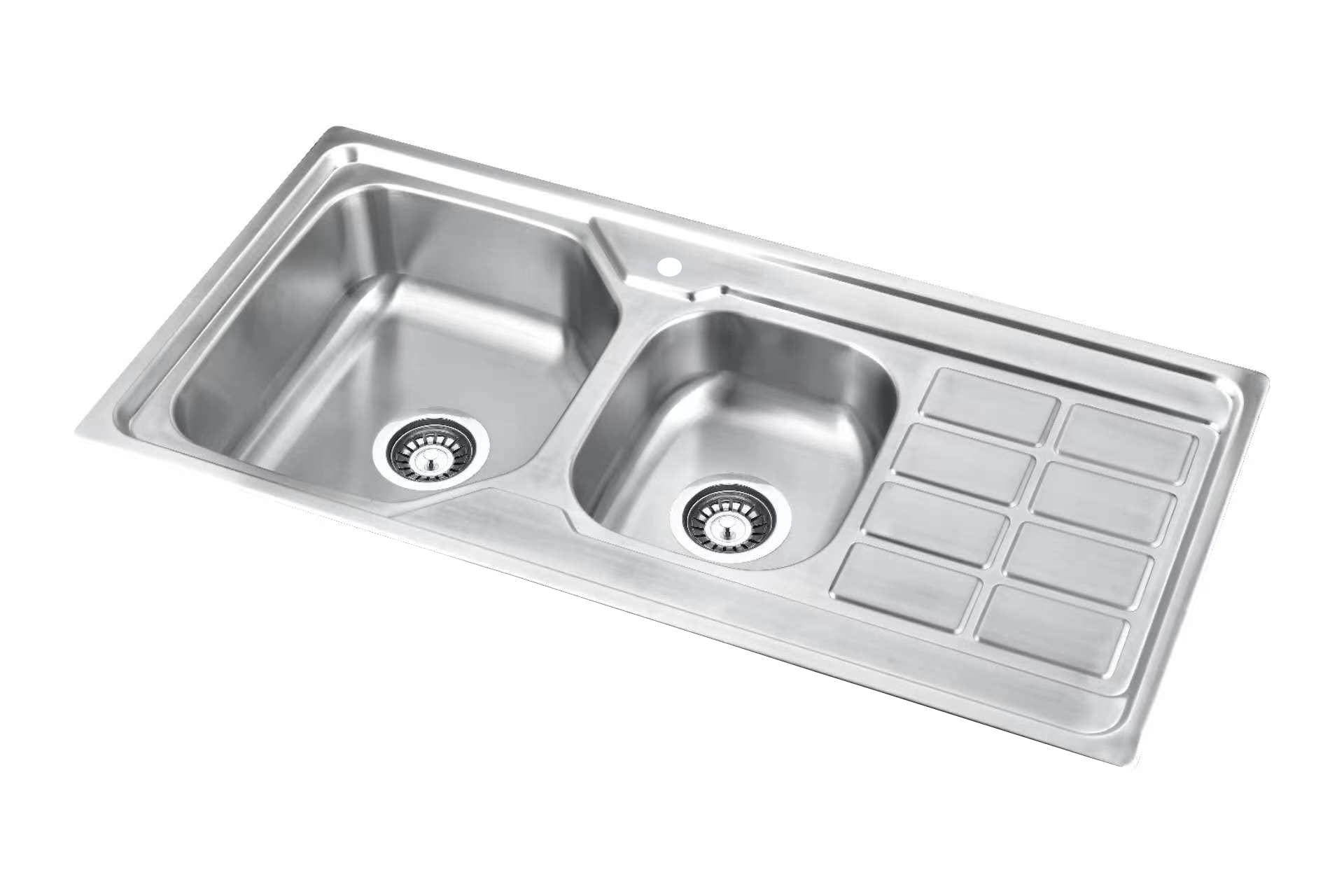 1x Lavello inox 304 0,8MM,lavello da cucina 2 vasca in acciaio inox 100x50x18cm, lavello rettangolare,lavandino cucina,