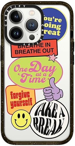 CASETiFY Funda Impact para iPhone 13 Pro - Doing Great - Negro transparente