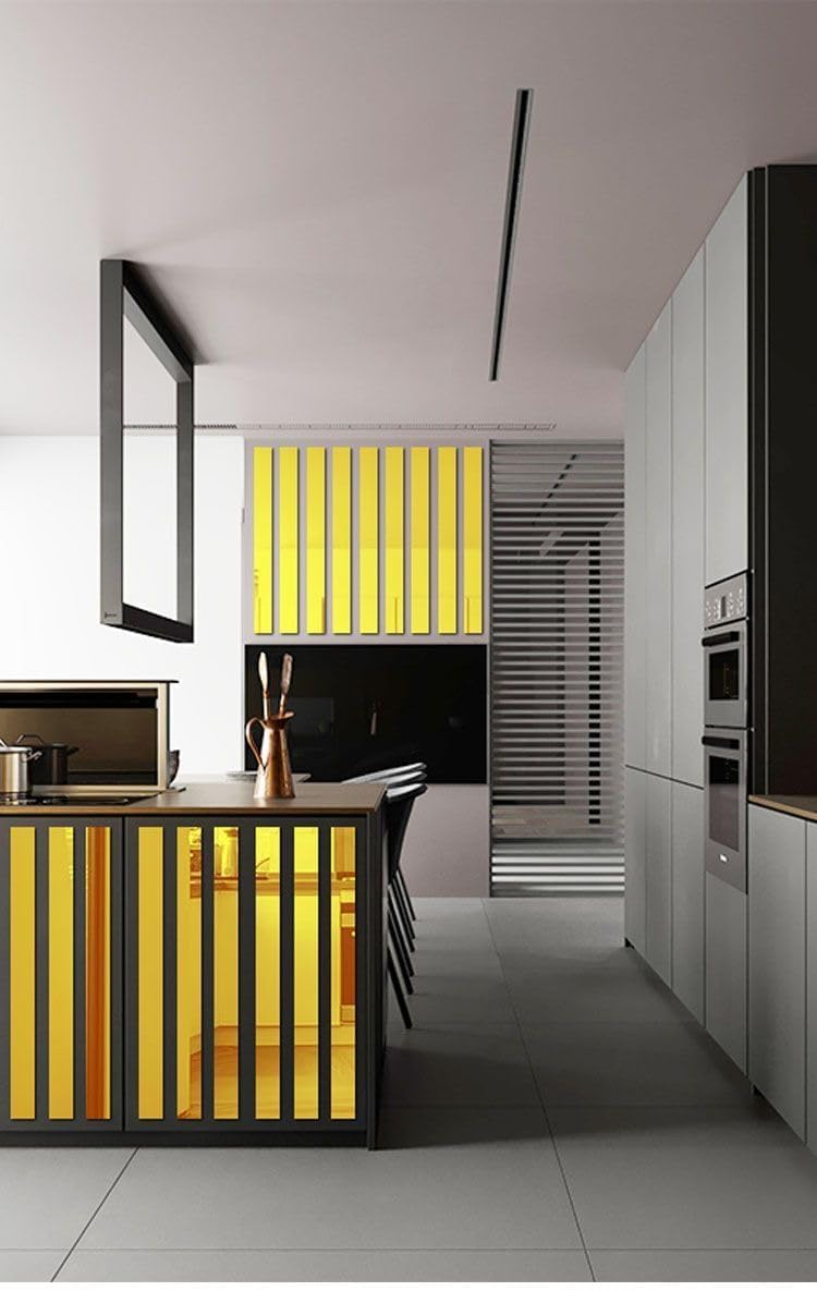 10Pcs Mirror Wall Stickers Striped Design Mirror Art Tile Decal DIY Self Adhesive Wall Line Border Decals Removable Acrylic Mirror Sheets Wall and Murals for Home Decor 5 * 20cm (Gold)