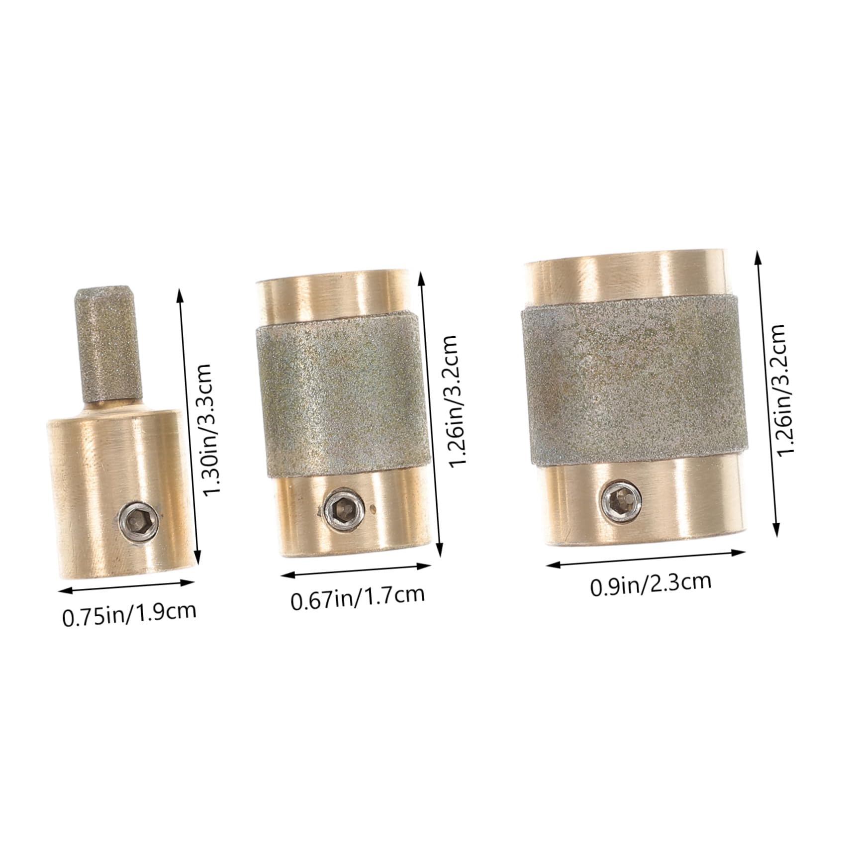 GALPADA Brocas Para Vidrio y Cabezas De Cristal 1/4 y 1 3/4 Muelas Abrasivas De Esmeril Núcleo De Cobre Coloridas Para Suministros De Vitrales Kit 3 Piezas Uso Profesional