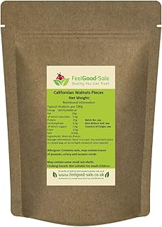 1kg Walnuts Large Pieces - Rich in Omega-3 (Use for Desserts, Baking, Breakfast, Cooking)