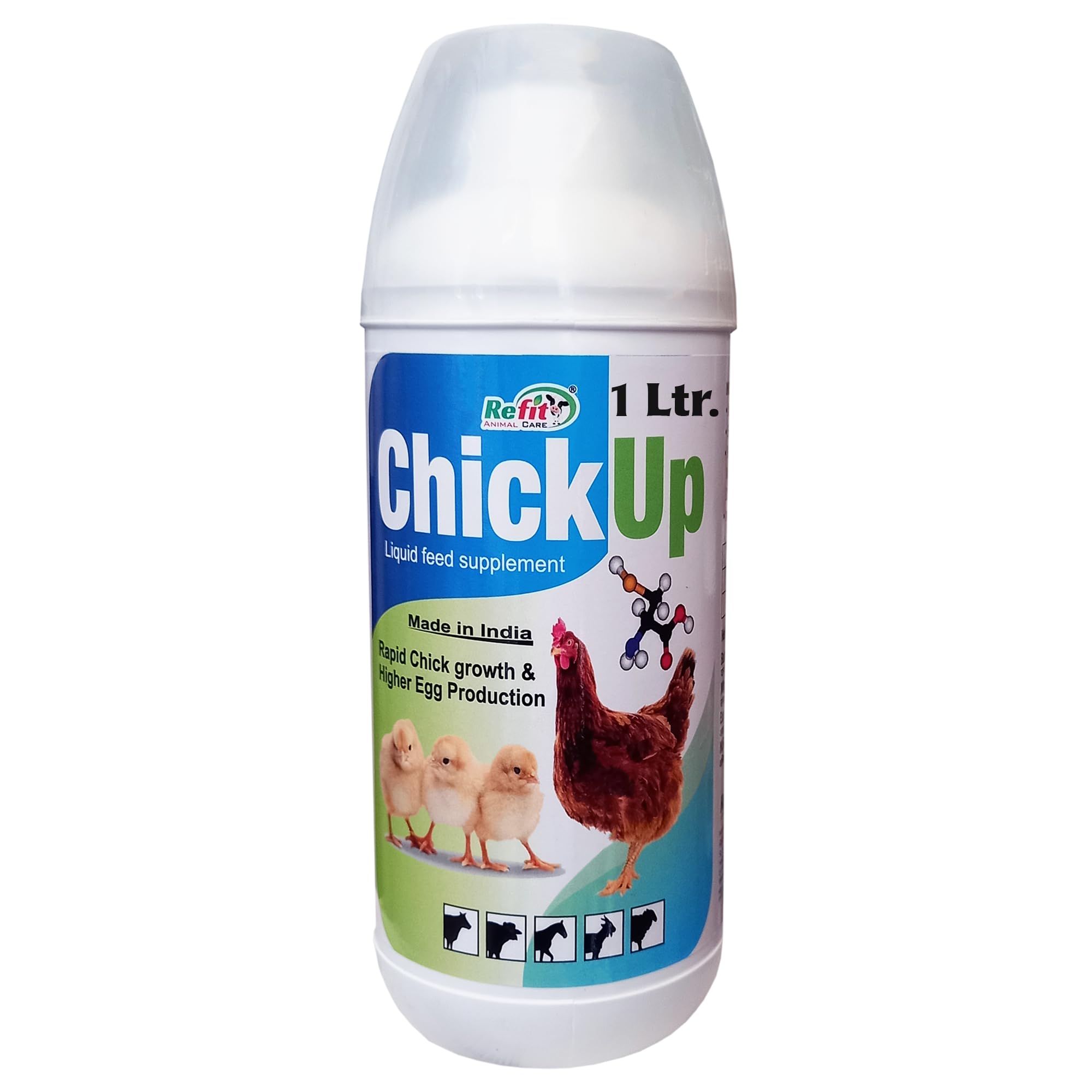 Sponsored Ad - REFIT ANIMAL CARE Chicken Feed | Chicks Feed | Chick Food Fast Growth Supplement | Pre Starter & Multivitamin for Chicks | Growth Booster & Promoter | Chicken Supplement for Poultry, 1 LTR, Chick Up