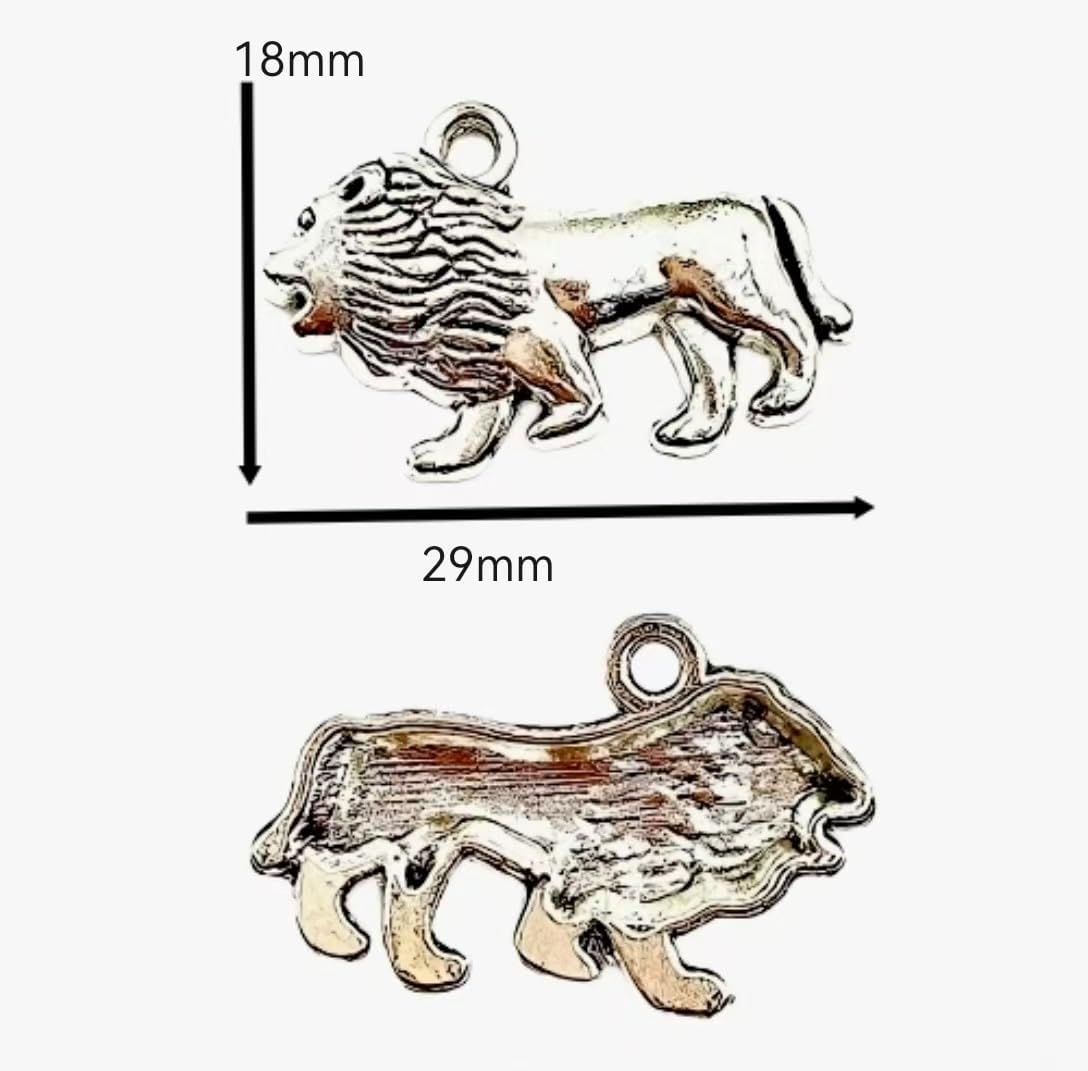 30PC Antique Silver Lion Animal Charms Pendants for Jewelry Bracelet Necklace DIY Craft Making 29x18x4mm - Image 2
